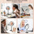 Exemples d'utilisation du miroir coiffeuse double face LED sans fil dans différents espaces de vie.