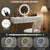 Miroir LED tactile à intensité réglable pour coiffeuse meuble blanche.