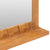 Détail de l’étagère du miroir contour bois teck massif 60x40 cm avec séparation sculptée.