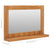 Dimensions du miroir contour bois teck massif 60x40 cm avec étagère intégrée.