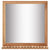 Vue frontale du miroir contour bois carré avec tablette, finition naturelle en noyer massif.