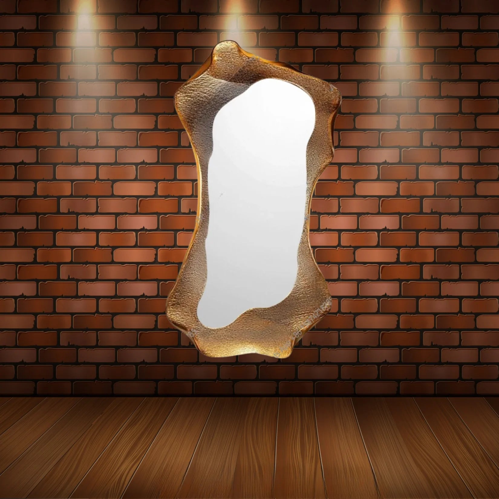 Miroir Couloir Vesuvio sur mur de briques style industriel.