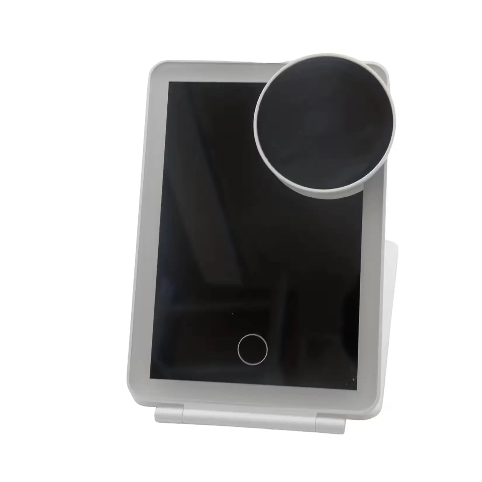 Miroir de Maquillage Grossissant LED blanc avec zoom 10X détail.