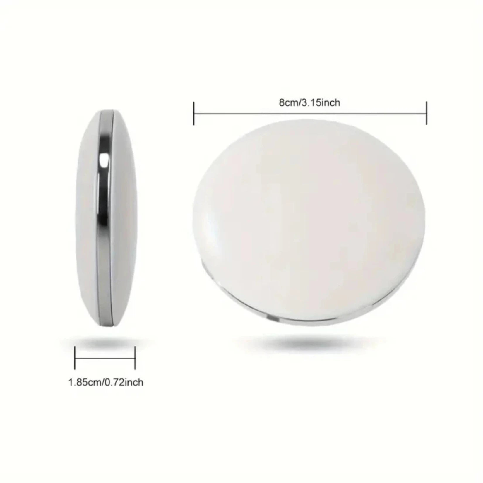 Dimensions compactes du miroir de poche avec lumière, idéal pour les sacs à main.