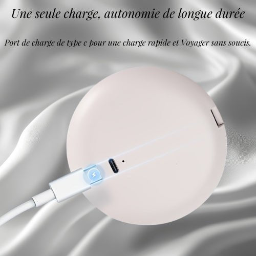 Miroir de Poche LED Noir - Compact et Élégant pour Retouches Parfaites - Miroir France