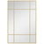 Miroir doré rectangulaire effet fenêtre avec finitions dorées élégantes.