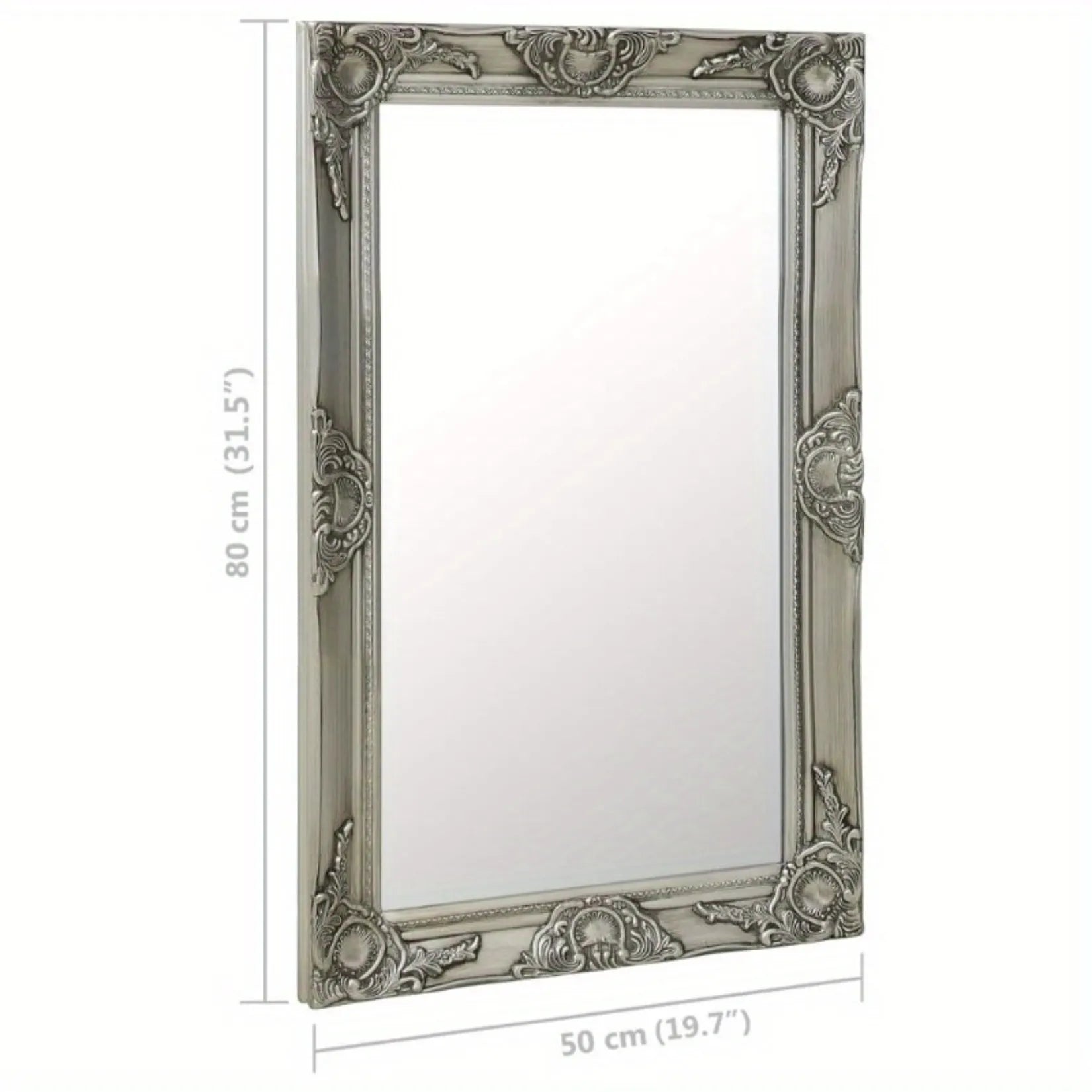 Dimensions du miroir en bois rectangulaire 50x80 cm.