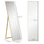 Dimensions du miroir en bois sur pied : 150 cm de hauteur totale, miroir intérieur 148 x 38 cm.