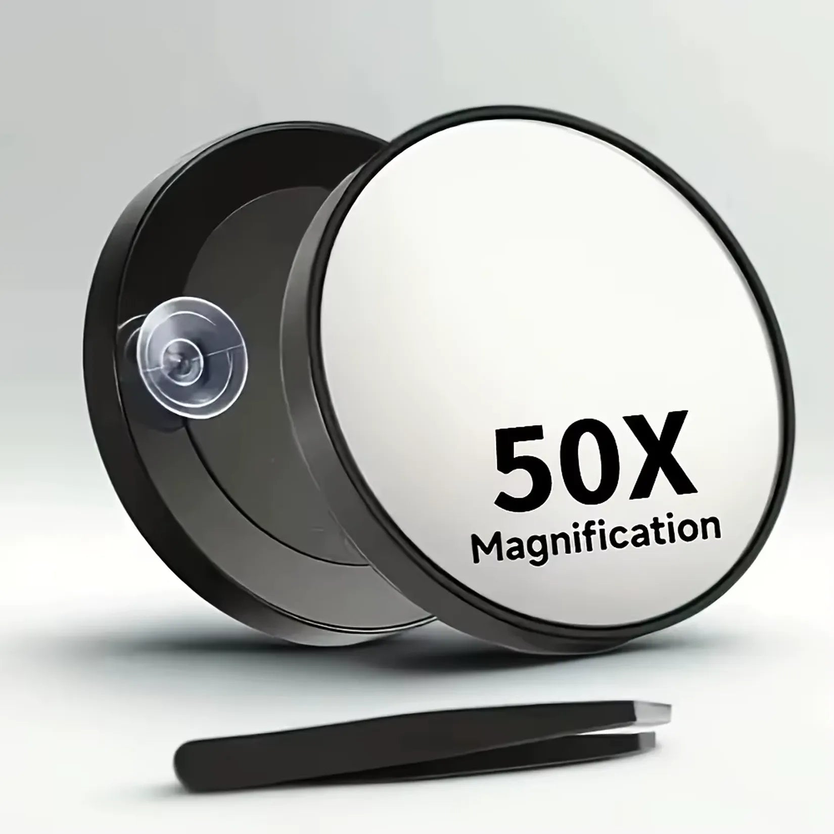 Miroir Grossissant 50 Fois magnification x50 avec ventouse et pince.
