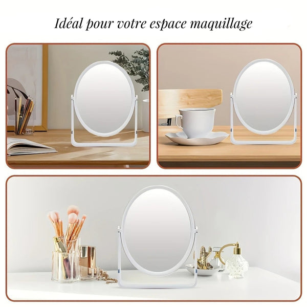 Miroir grossissant x7, idéal pour décorer votre espace maquillage avec style.