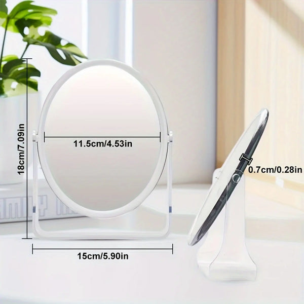 Miroir grossissant x7 avec des dimensions compactes, parfait pour les petits espaces.