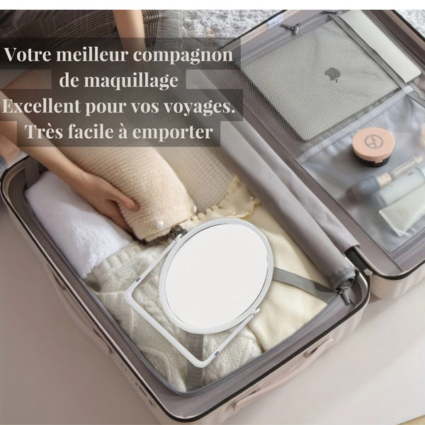 Miroir grossissant x7 compact et portable, parfait pour vos voyages et déplacements.
