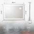 Dimensions du Miroir Hollywood 80x60 cm avec éclairage LED et ports USB.