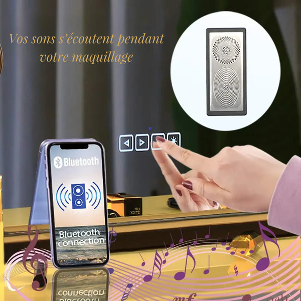 Miroir LED Maquillage avec fonction Bluetooth et contrôle tactile