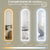 Miroir long avec LED réglables en trois températures : blanc chaud, lumière naturelle et lumière froide.