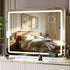 Miroir maquillage lumineux professionnel installé comme miroir mural ou de table, avec design moderne.