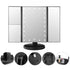 Miroir maquillage sur pied avec triple reflet pour une précision maximale.