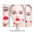 Miroir maquillage sur pied avec multiples grossissements.