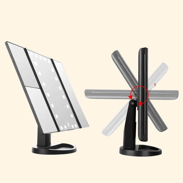 180 degrés de rotation pour ce miroir maquillage sur pied