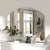 Miroir mural argenté décoratif 100x70 cm avec bord biseauté, parfait pour une décoration élégante et moderne.