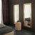 Miroir mural design salon doré 146x56 cm pour un intérieur contemporain et raffiné