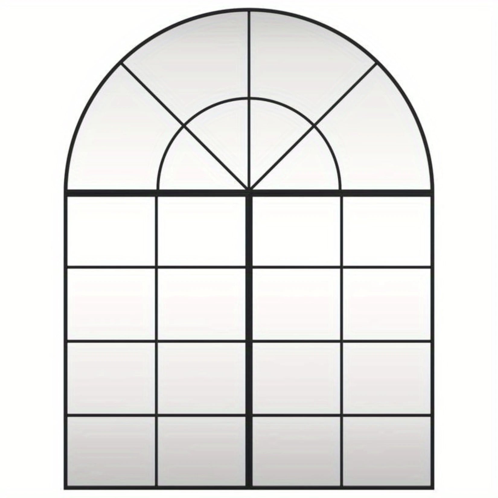 Miroir mural verrière au style industriel avec cadre noir mat.