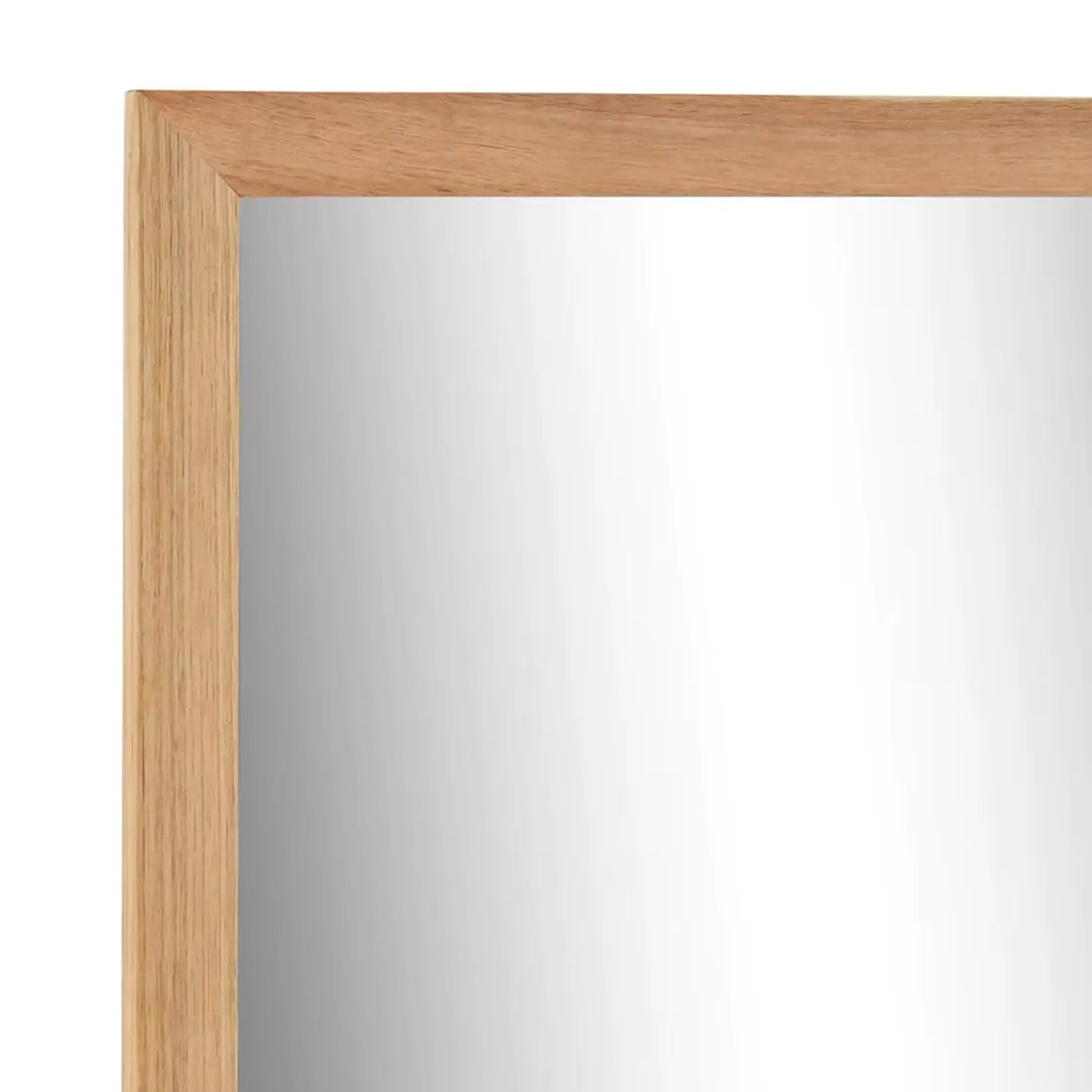 Miroir Noyer Massif détail cadre biseauté angle noyer naturel.