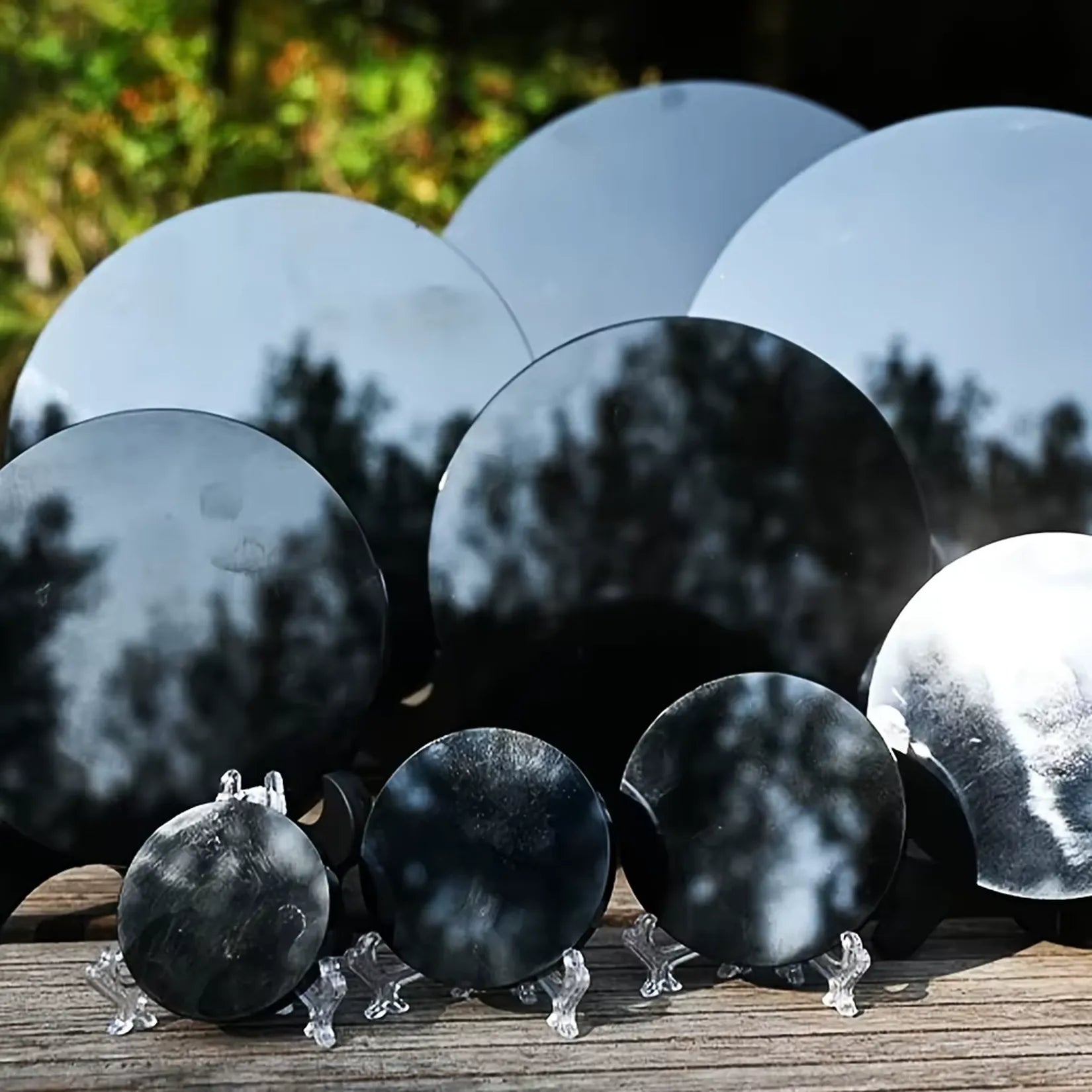 Miroir Obsidienne Noire Collection Plusieurs Tailles.