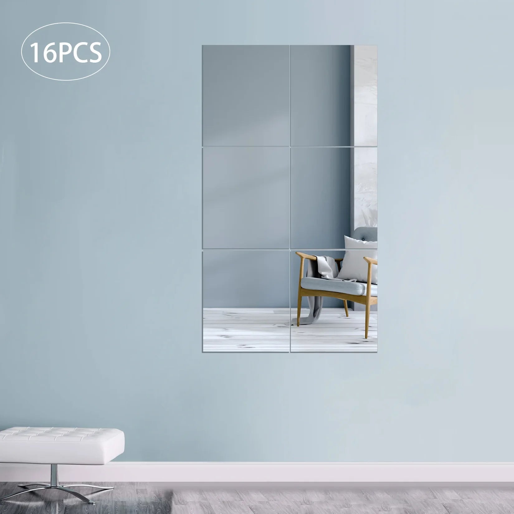 Miroir plafond dalles dans une chambre moderne.