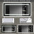 Miroir mural pour double vasque avec rétroéclairage LED, panneau alu et câble intégré.