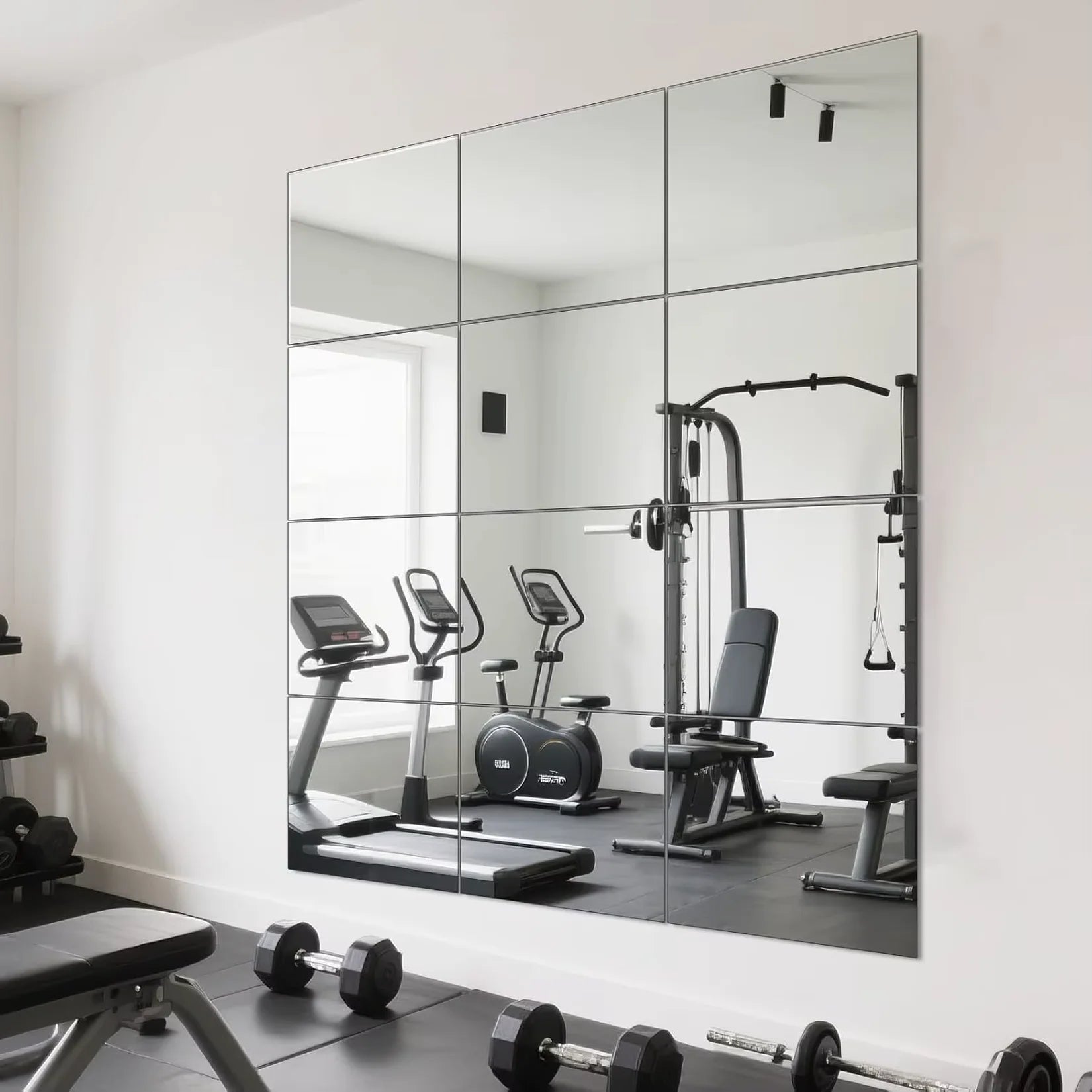 Miroir pour salle de sport home gym musculation.