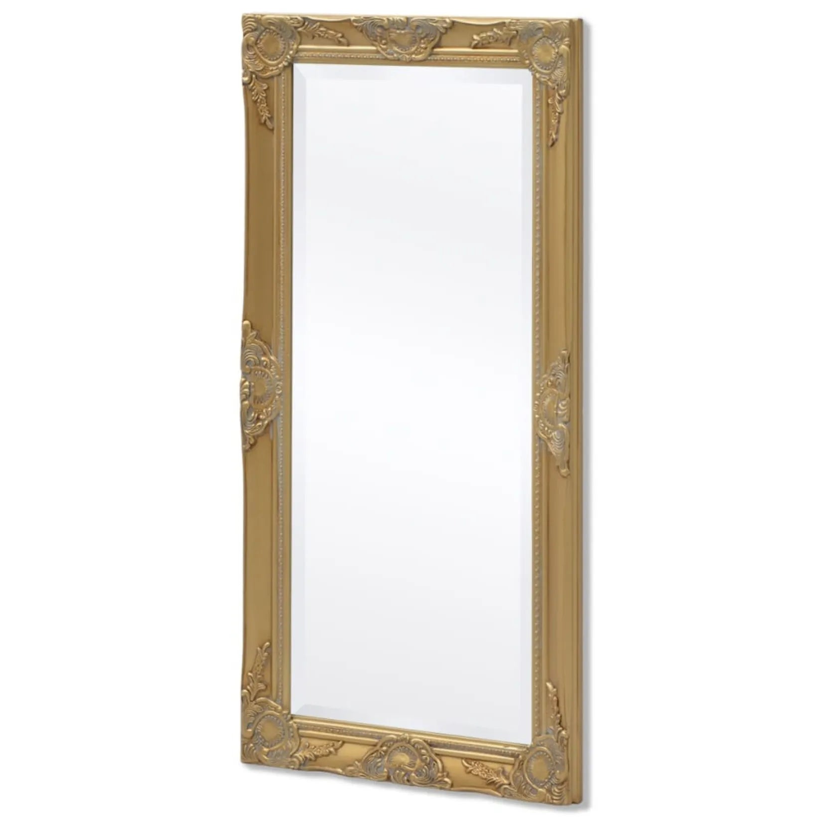 Miroir rectangulaire bois vu en angle pour montrer les reliefs du cadre.