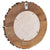Vue arrière du miroir rond en bois flotté avec accroche murale.