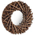 Miroir rond en bois flotté vu de face légèrement en angle.
