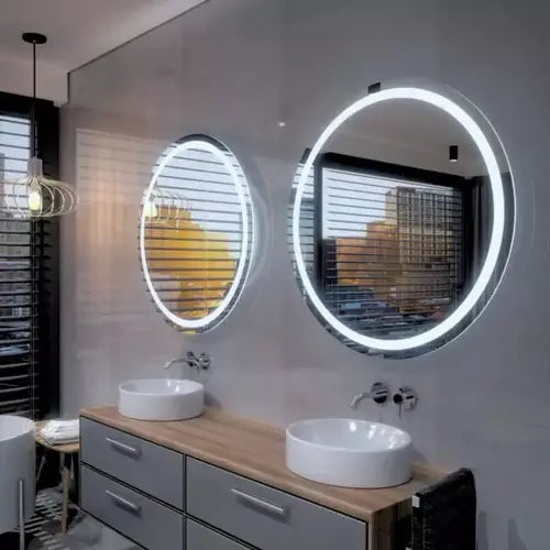 Miroir Rond LED 100 cm Éclairage Élégant Salle de Bain Moderne