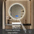 Miroir rond salle de bain LED 60 cm avec fonction anti-buée et éclairage tactile.