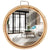 Miroir rotin rond 30 cm apportant une touche naturelle à un salon élégant.