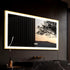Miroir salle de bain 160 cm chauffant avec design élégant noir et or