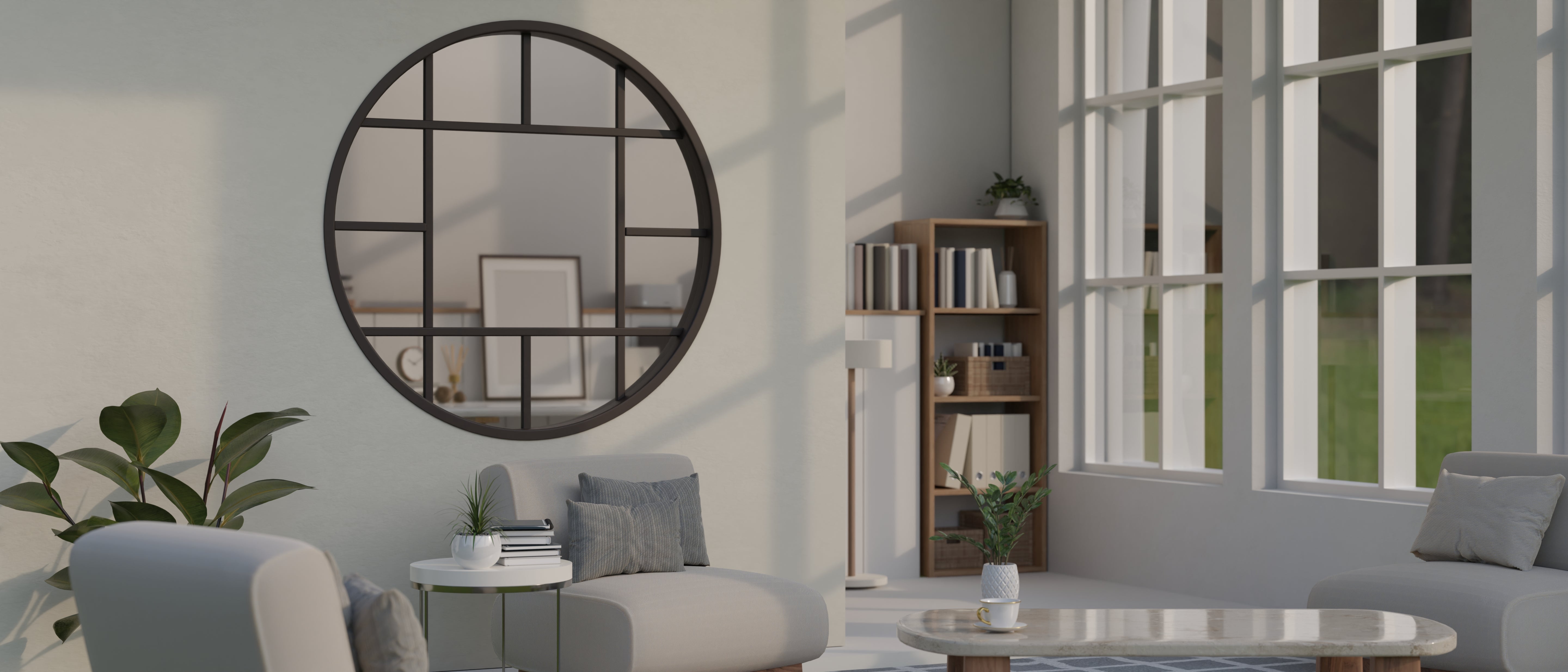 Collection "miroir mural rond" pour votre  pièce à vivre.