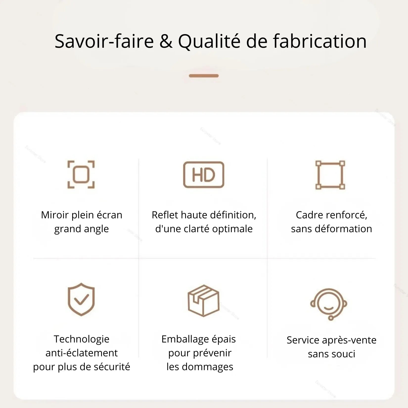 Miroir vintage salle de bain – qualité de fabrication, verre HD anti-éclatement.