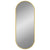 Vue de face du petit miroir doré au format compact 20x50 cm.