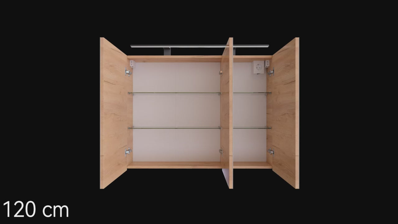 Vue 3D de notre Miroir Armoire pour votre salle de bain - Miroir France.